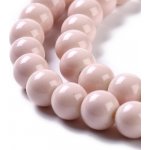 Skleněné korálky - starorůžové - ∅ 8 mm - 10 ks – Zboží Dáma