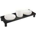 Duvo+ Sada 3 keramických misek v kovovém stojanu obdélník 200 ml/41 x 14,5 cm – Zboží Dáma