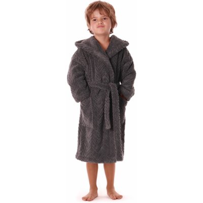 Athena dětský župan s kapucí Antracit – Zboží Dáma