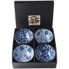 mísa a miska Made in Japan Set misek Blue Plum & Cherry Blossom Design 250 ml 4 ks