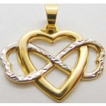 Klenoty Budín Dámské gravírovaný zlatý přívěsek srdce s nekonečnem 01293 – Zboží Dáma