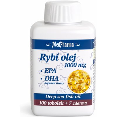 MedPharma Rybí olej 1000 mg + EPA + DHA 107 kapslí – Hledejceny.cz