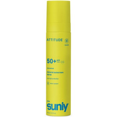 Attitude Sunly Dětský minerální opalovací krém ve spreji bez vůně SPF50 75 ml – Zboží Dáma