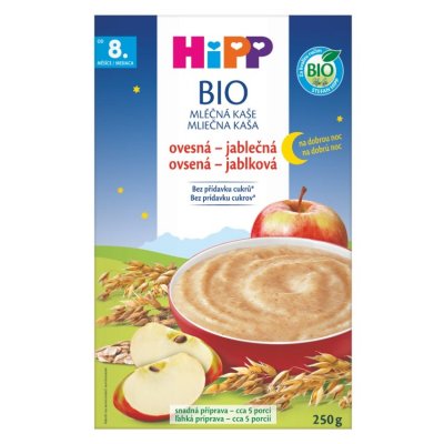 Hipp Bio Mléčná kaše Na dobrou noc ovesná jablečná 450 g – Sleviste.cz