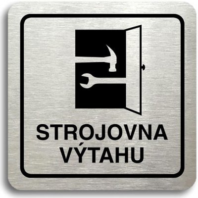 Accept Piktogram "strojovna výtahu" (80 × 80 mm) (stříbrná tabulka - černý tisk) – Zboží Mobilmania