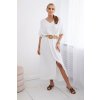Dámské šaty Fashionweek Italské maxi šaty s ozdobným páskem K6899 Bílá