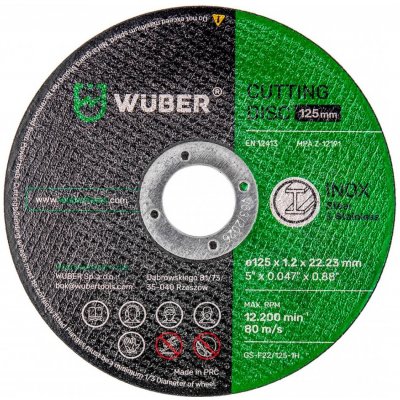WUBER Řezný kotouč na kov 125x22,23x1,2mm W17013
