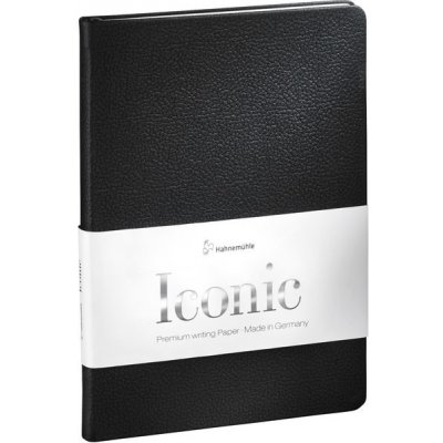 HM Iconic Zápisník A5 100 g kožený černý 96 listů – Zboží Živě