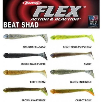 Berkley Flex Beat Shad 10 cm CHARTREUSE PEPPER RED – Hledejceny.cz