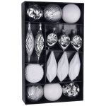 MagicHome Gule set 15 ks bielo strieborné na vianočný stromček 8-15 cm – Zboží Mobilmania