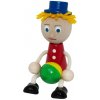 Dřevěná hračka Miva kluk červený s barevným míčem I.
