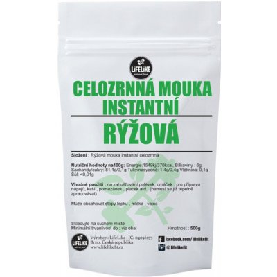 LifeLike instantní celozrnná rýžová mouka 0,5 kg – Zboží Dáma
