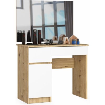 Ak furniture Kosmetický stolek se zrcadlem P-2/SL I dub artisan/bílý levý – Zboží Mobilmania