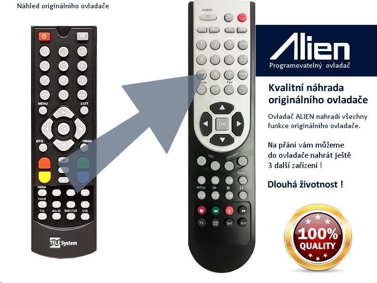 Dálkový ovladač Alien TeleSystem WINBOX DT2000