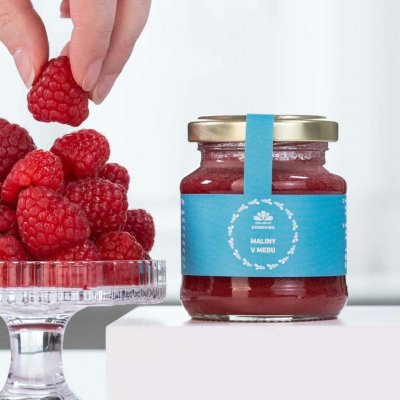 Včelařství Domovina Maliny v medu 380 g – Sleviste.cz