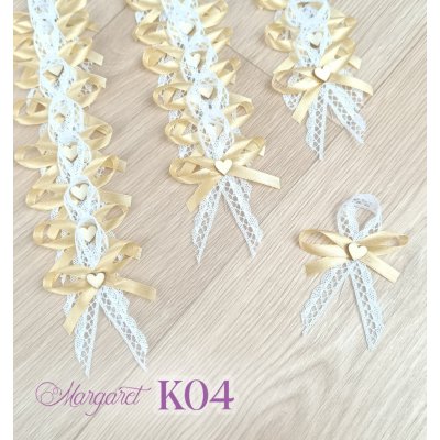 Krajkové svatební vývazky K04 (Light Gold) – Sleviste.cz