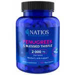 Natios Fenugreek & Blessed Thistle Extract, Pískavice & Benedikt, 2000 mg, 120 veg. kapslí – Zbozi.Blesk.cz