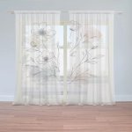 Sablio Záclony Květinová linie: 2ks 150x250cm – Zboží Mobilmania