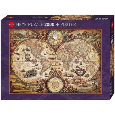 Heye Zigic Stará mapa světa 2000 dílků – Zboží Dáma