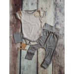 Lambio Rostoucí letní MERINO komplet KR Pískové body/oříškové harémky – Zboží Dáma