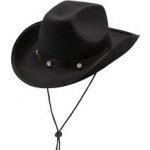 Černý kovbojský klobouk se šňůrkou