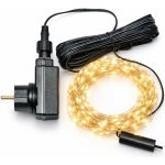 DECOLED LED světelný řetěz 10× 2 m, teple bílá, 240 diod, stříbrný kabel IP44, vč. zdroje – Hledejceny.cz