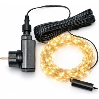 DECOLED LED světelný řetěz 10× 2 m, teple bílá, 240 diod, stříbrný kabel IP44, vč. zdroje – Hledejceny.cz