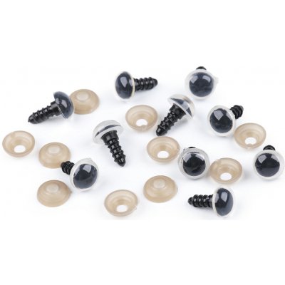 Oči s pojistkou Ø12 mm - bílá (10 sada) – Zboží Dáma