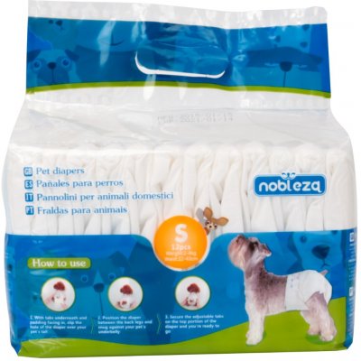 Nobleza plenky pro psy Jednorázové Pampers Pro Fenky pro psa S 2-4 Kg 12 Ks – Zbozi.Blesk.cz