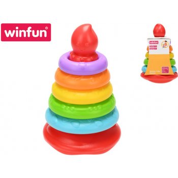 Winfun pyramida 20 cm s barevnými kroužky 5ks