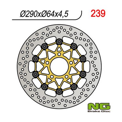 NG přední brzdový kotouč SUZUKI GSX600/750F, GSF600 95-04, SV650 99-02 (290X64X4,5) plovoucí – Sleviste.cz