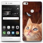 Pouzdro mmCase Gelové Huawei P9 Lite 2017 - motýl a kotě – Zboží Mobilmania