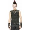 Pánská tílka Devil Fashion tílko Vertigo Punk Vest With Leather Patches 3 černá