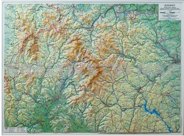 Kartografie HP Jeseníky - nástěnná plastická mapa Varianta: bez rámu,  Provedení: plastická mapa od 1 190 Kč - Heureka.cz