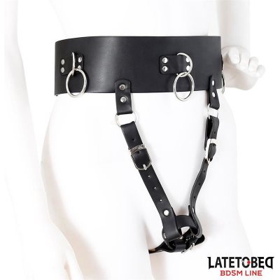 LateToBed BDSM Line Adjustable Female Chastity Belt Black