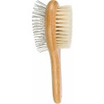 TRIXIE Kartáč oboustranný přírodní štětiny drátěné štětiny bambus 6 x 22 cm – Zboží Dáma