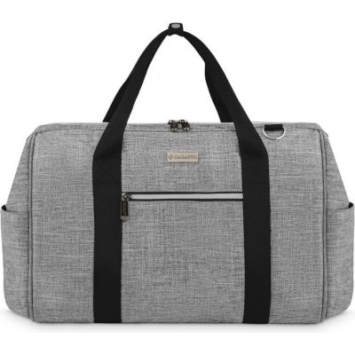ZAGATTO Taška Premium. Velká šedá taška s rukojetí na kolečkách tepelná izolace pevná konstrukce stříbrné detaily objem 38L 50x35x22 cm