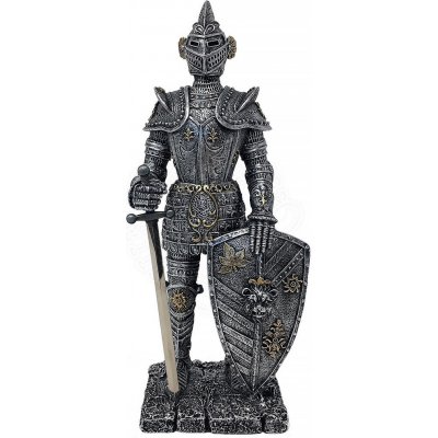 Mayer Chess rytíře s mečem a štítem stříbrná bohatě zdobená