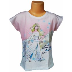 Eplusm dívčí tričko Frozen Elsa krátký rukáv bílé