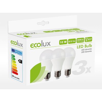 Solight žárovka LED E27 10W A60 bílá teplá ECOLUX – Hledejceny.cz