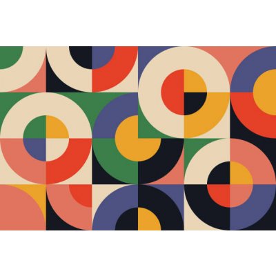 Plakát, Obraz - Bauhaus Geometry Artwork Abstract Vector Design, Normform, 40 × 26.7 cm – Zboží Dáma