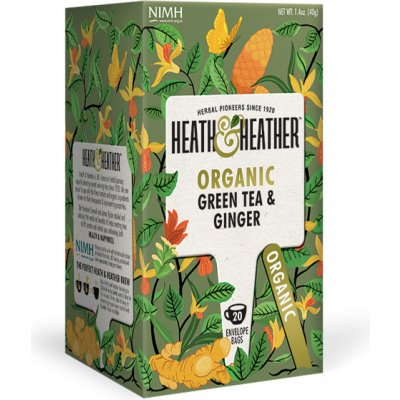 Heath & Heather Organic Green Tea & Ginger 20 sáčků – Zboží Mobilmania