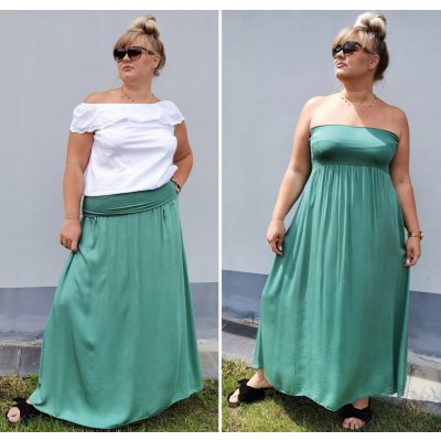 Fashionweek dlouhá letní sukně ze vzdušného materiálu 2W1 MF266 Zelená