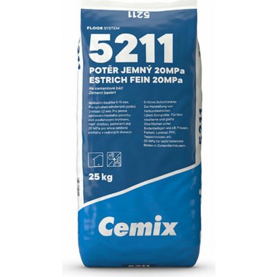 Cemix 5211/010j Potěr cementový 20 jemný, 25kg – Sleviste.cz