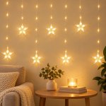 Real Garden Vánoční LED světelný závěs se 7 hvězdami, 2 m, na baterie – Hledejceny.cz