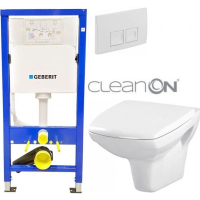 Geberit Duofix tlačítko DELTA50 bílé WC CERSANIT CARINA CLEANON + SEDÁTKO 458.103.00.1 50BI CA1 – Zboží Dáma