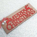 RB-nakuplevne Dřevěná vánoční dekorace „Merry Christmas“ na dveře 26 cm – Hledejceny.cz