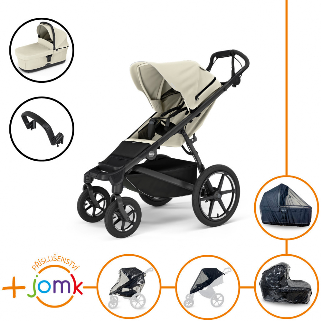 Thule Set 7v1 Urban Glide 4-wheel Soft beige 2024 + madlo + korbička Soft beige + JOMK příslušenství