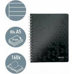 Leitz "Wow",Spirálový sešit černá, linkovaný, A5, 80 listů – Zboží Živě