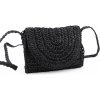 Kabelka Prima-obchod Háčkovaná kabelka z rafie lýka crossbody 4 černá 21 x 16 x 8 cm